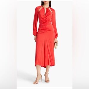 NWOT Veronica Beard Faya Cutout Silk Blend Satin Midi Dress, Size 4